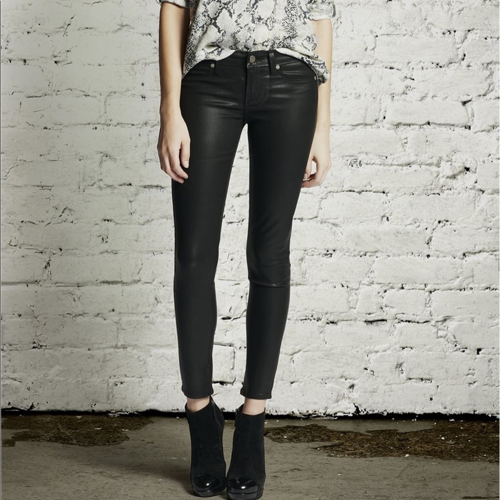 Paige Verdugo Ultra Skinny Coated Jeans, Black, 25